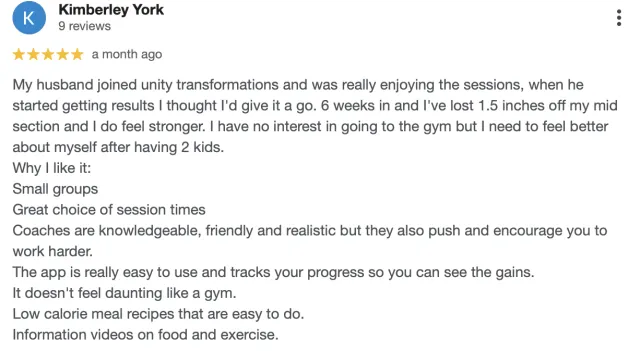 Unity Transformations member review 13
