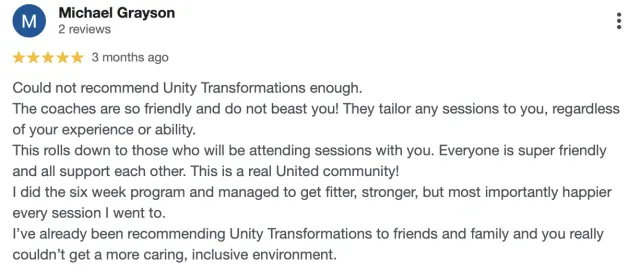 Unity Transformations member review 17